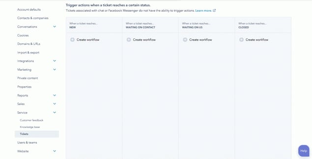 ticket automation hubspot
