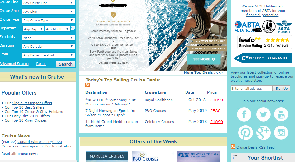 Screenshot di sito web con molte informazioni web marketing piccole aziende