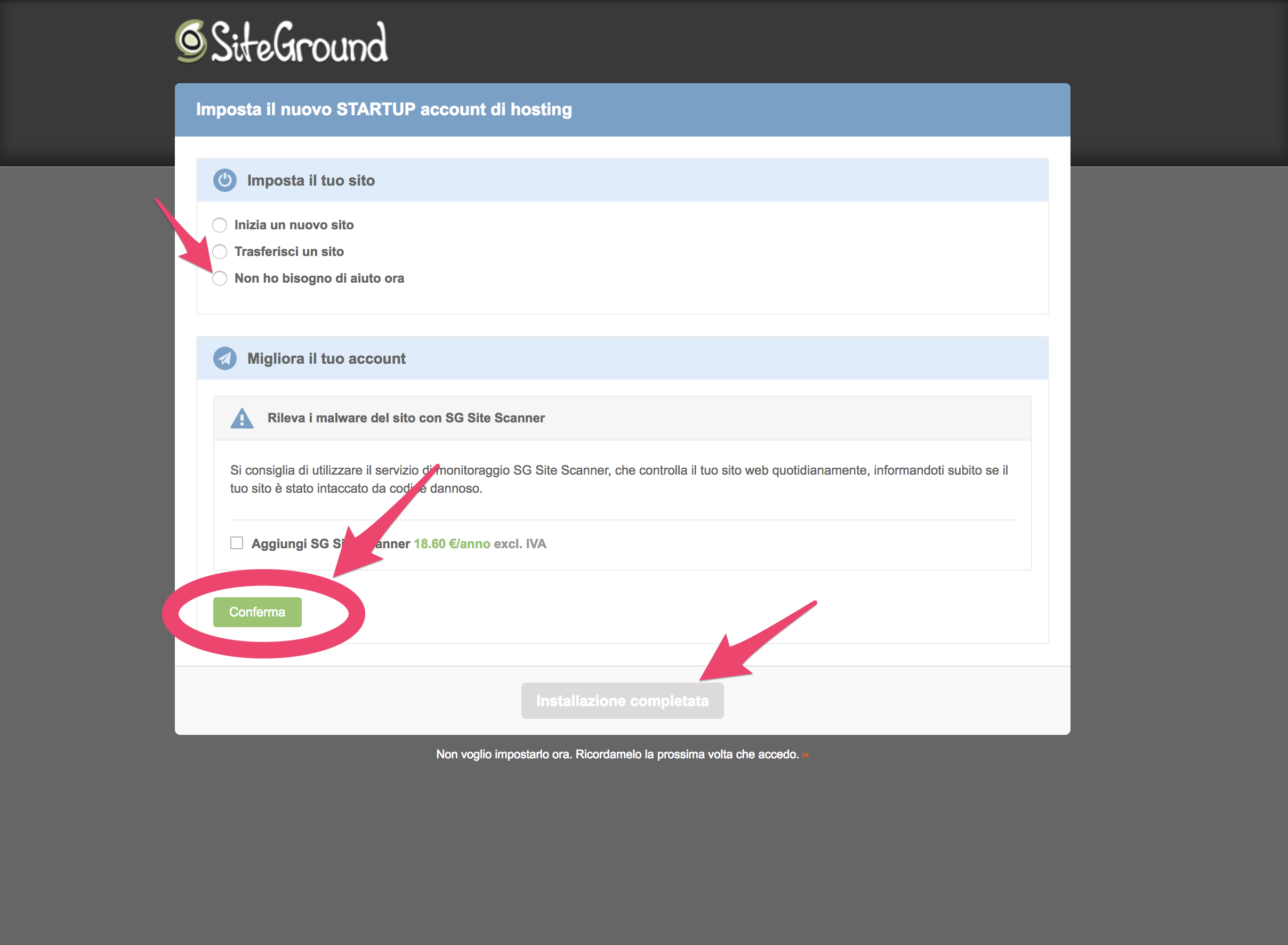 Hosting SiteGround: configurazione guidata 