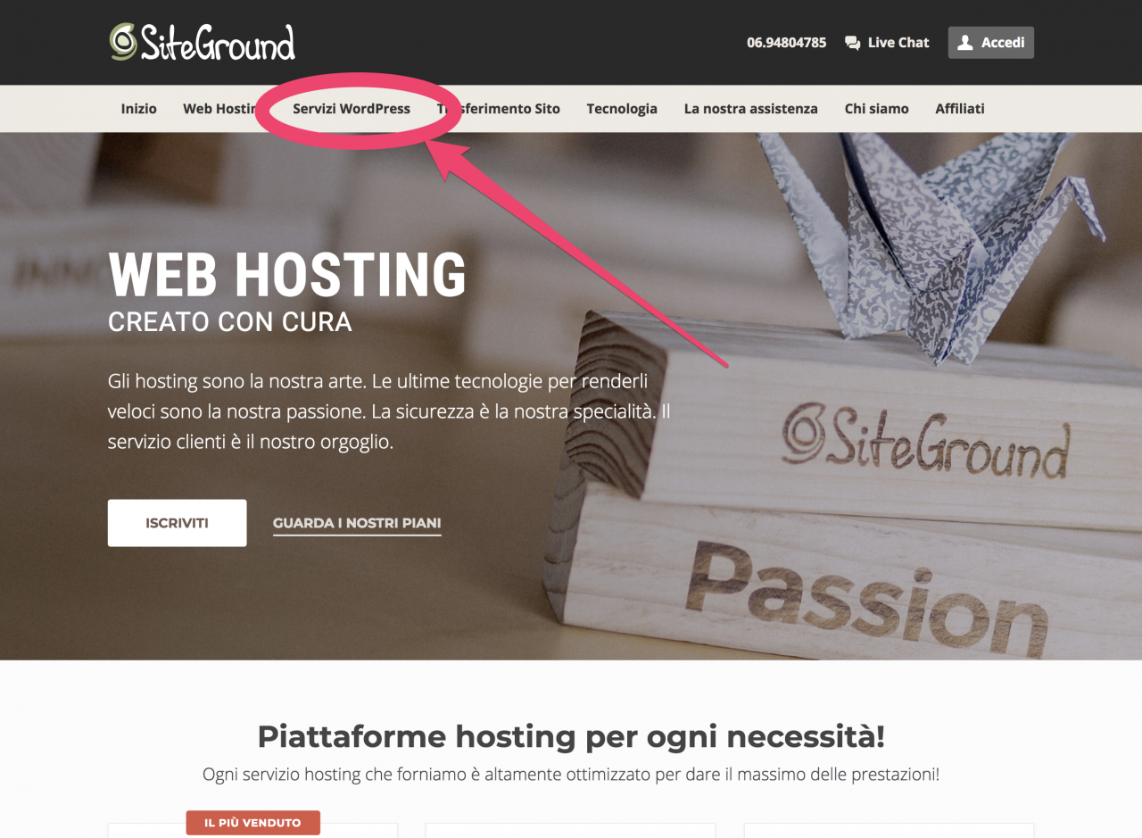 Creare un blog con WordPress usando SiteGround Web Hosting
