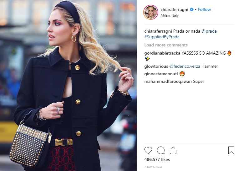 foto di Chiara Ferragni influencer marketing