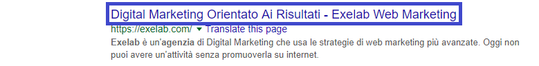 screenshot di titolo per ottimizzazione seo