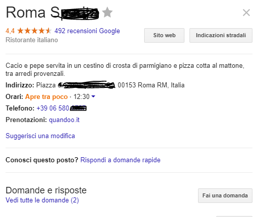 screenshot fi Google My Business come modo per lanciare un nuovo sito web